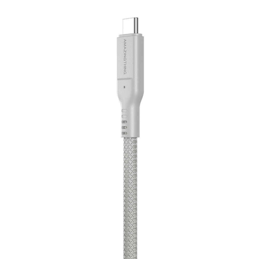 Amazingthing Thunder Pro USB3.2 Gen2 PD3.1 Port Korumalı Type-C to Type-C Kablo 120cm 240W 4K@60Hz Gri