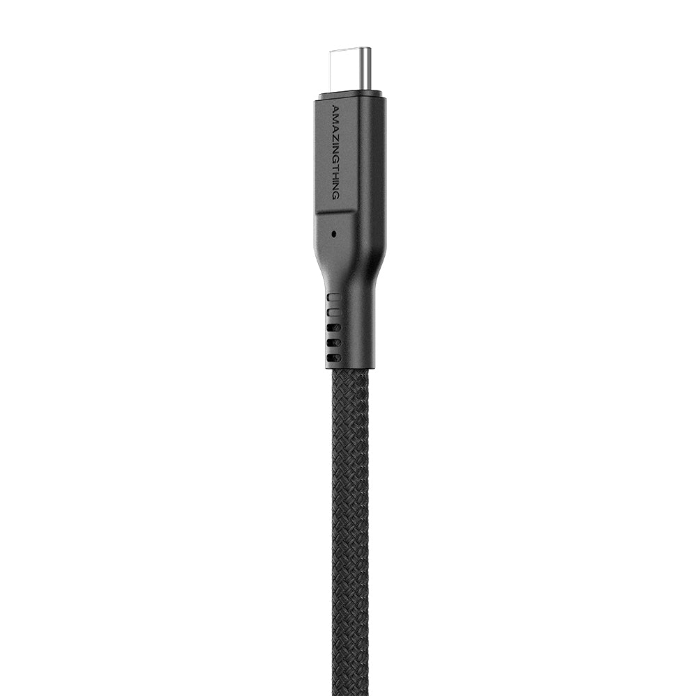 Amazingthing Thunder Pro USB3.2 Gen2 PD3.1 Port Korumalı Type-C to Type-C Kablo 120cm 240W 4K@60Hz Gri