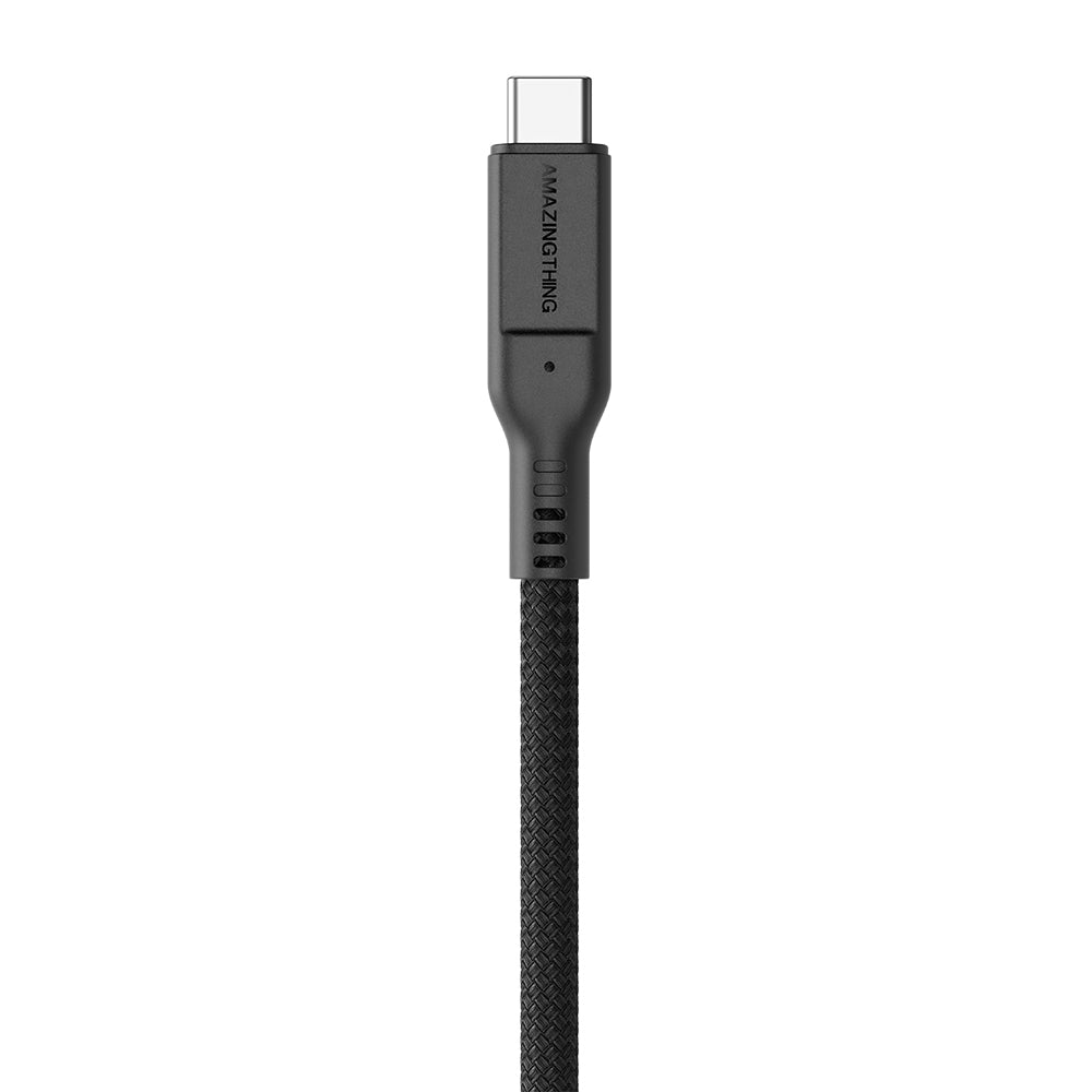 Amazingthing Thunder Pro USB3.2 Gen2 PD3.1 Port Korumalı Type-C to Type-C Kablo 120cm 240W 4K@60Hz Gri