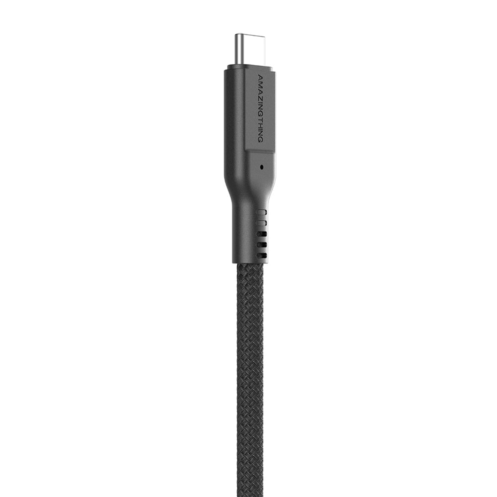 Amazingthing Thunder Pro USB3.2 Gen2 PD3.1 Port Korumalı Type-C to Type-C Kablo 120cm 240W 4K@60Hz Gri
