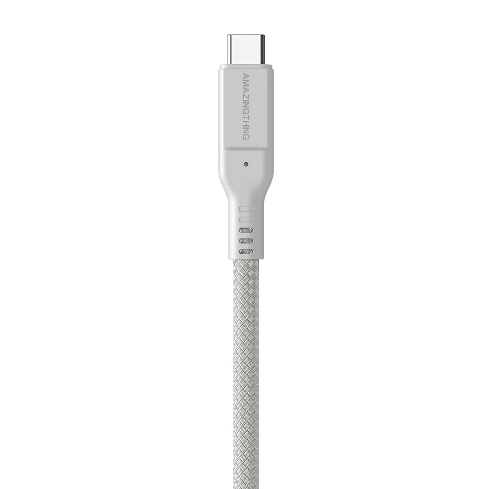 Amazingthing Thunder Pro USB3.2 Gen2 PD3.1 Port Korumalı Type-C to Type-C Kablo 120cm 240W 4K@60Hz Siyah