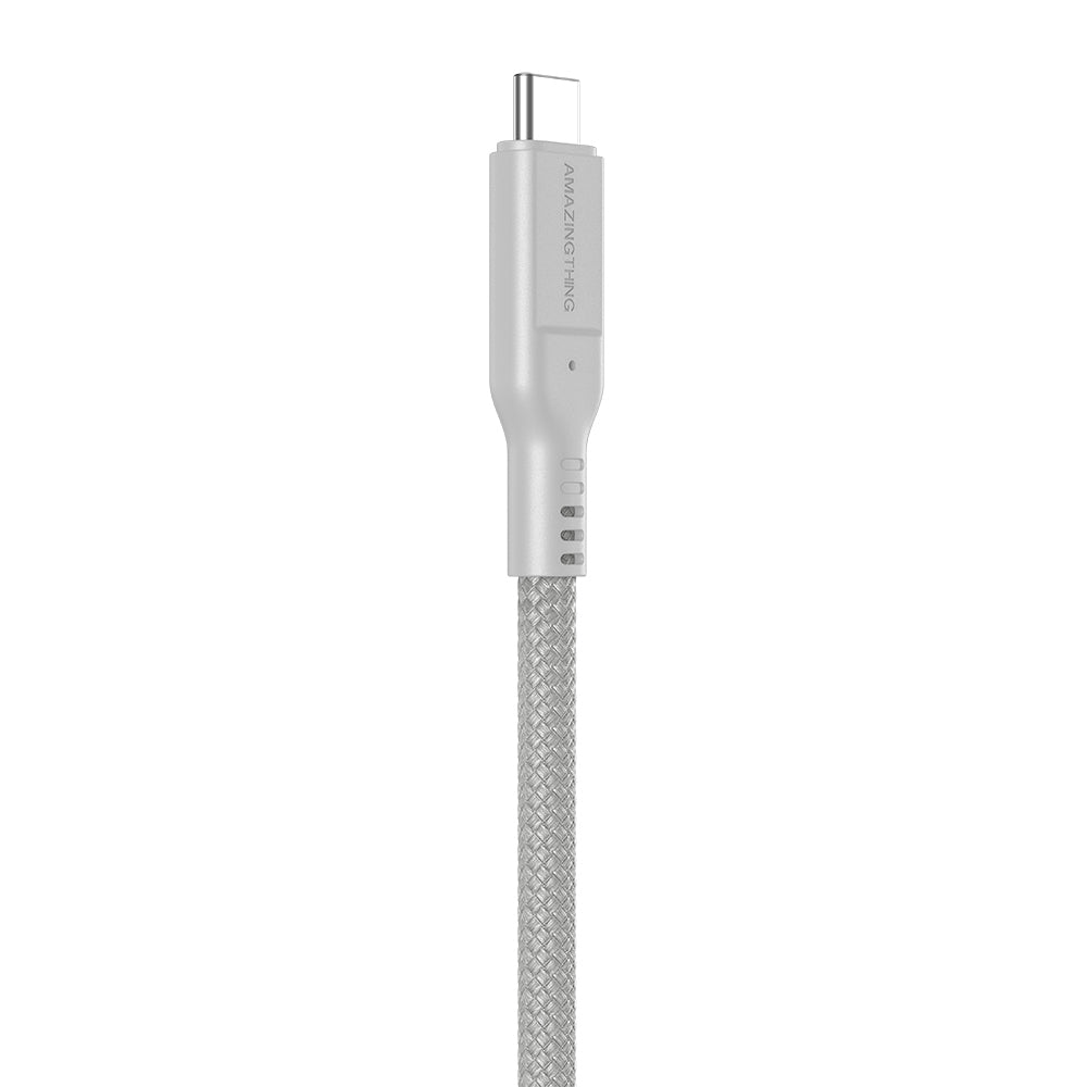 Amazingthing Thunder Pro USB3.2 Gen2 PD3.1 Port Korumalı Type-C to Type-C Kablo 120cm 240W 4K@60Hz Gri