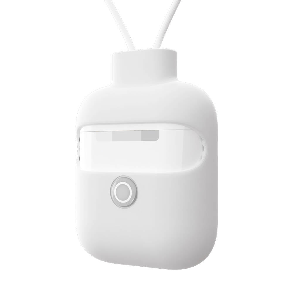 Apple Airpods 2. Nesil Kılıf Boyun Askılı Jelly Bean Tasarımlı Kablosuz Şarj Özellikli Lisanslı Switcheasy ColorBuddy Kapak Beyaz