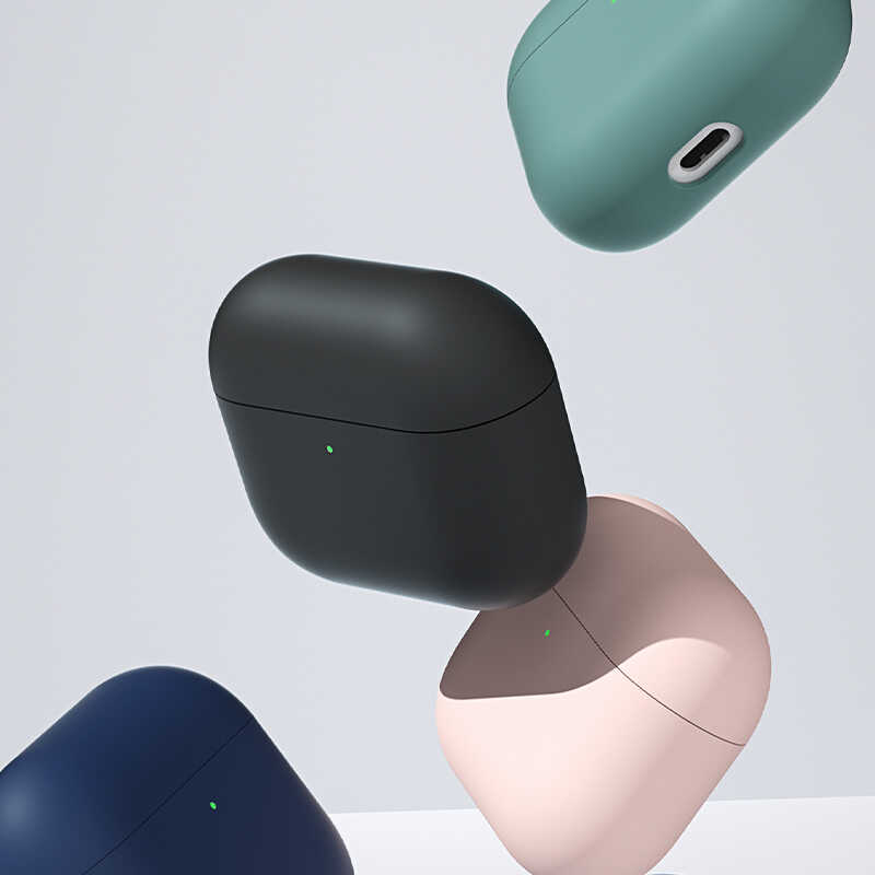 Apple Airpods 3 Kılıf Benks Liquid Silikon PC Kapak Pembe