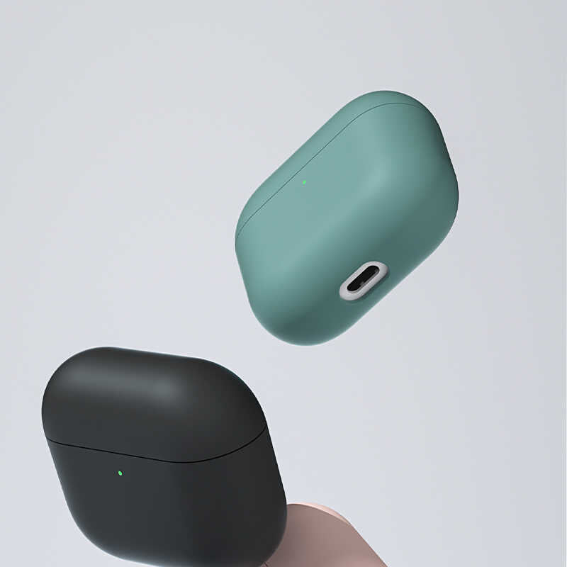 Apple Airpods 3 Kılıf Benks Liquid Silikon PC Kapak Mavi