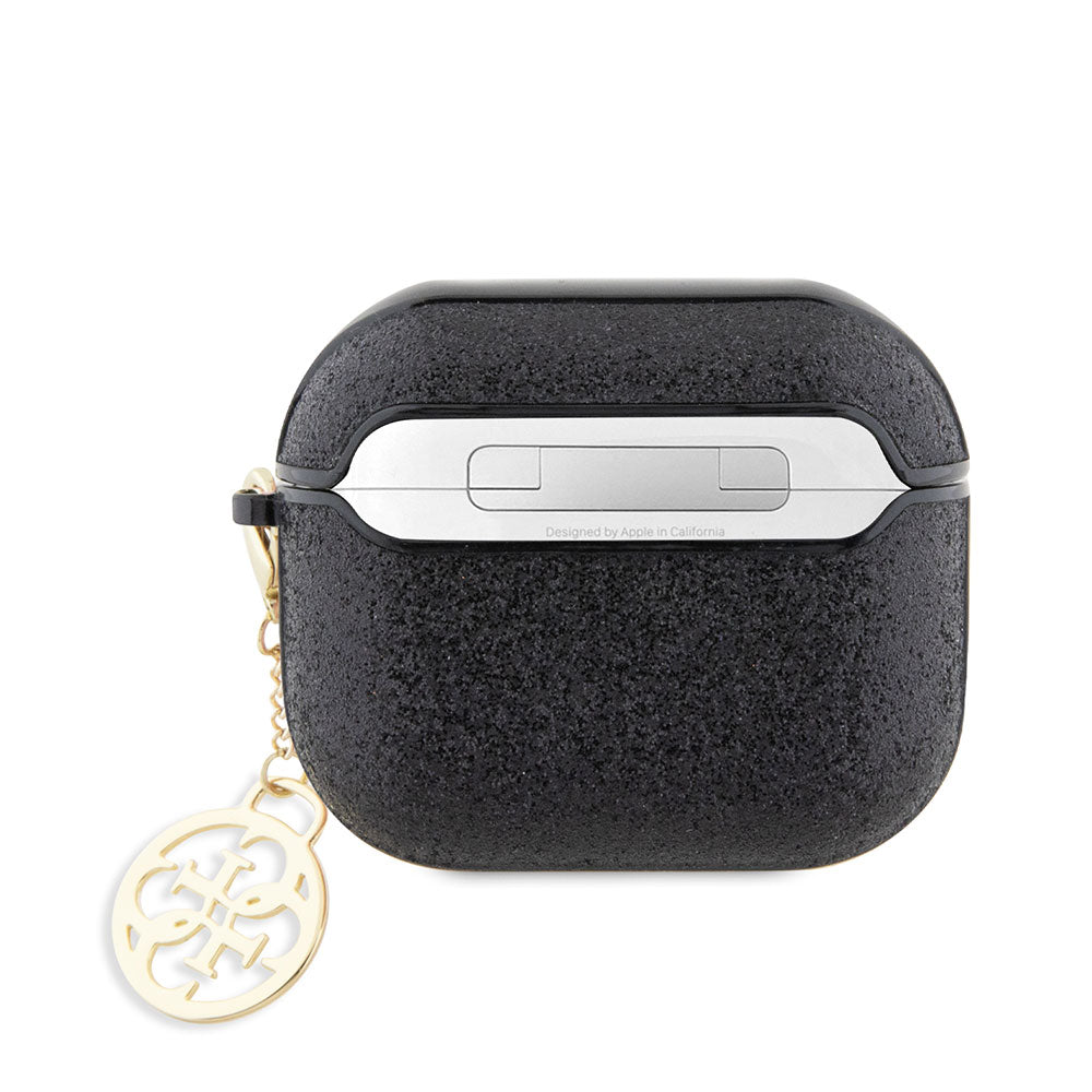 Apple Airpods 3. Nesil Kılıf GUESS Glitter 4G Charm Kapak Siyah