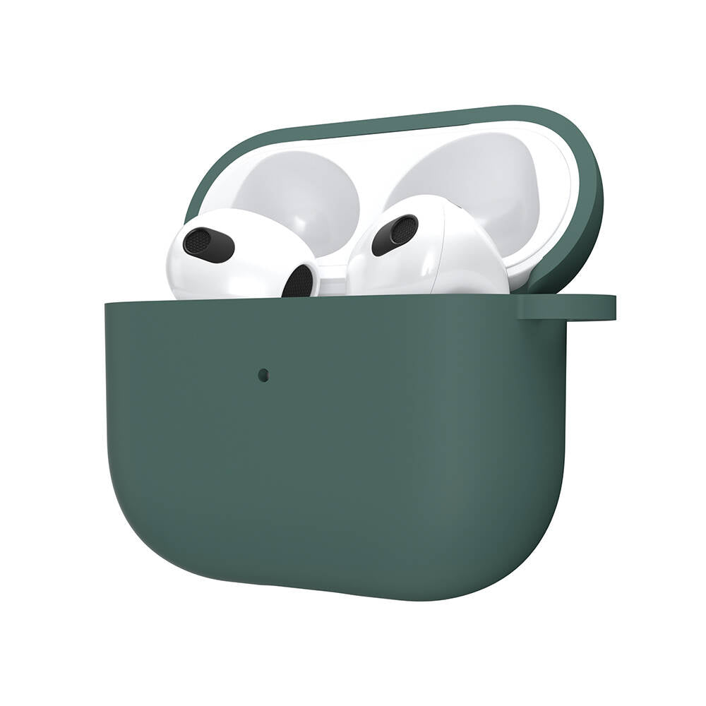 Apple Airpods 3. Nesil Kılıf Yumuşak Dokunuşlu Likit Silikon Tasarımlı Lisanslı Switcheasy Skin Kapak Yeşil