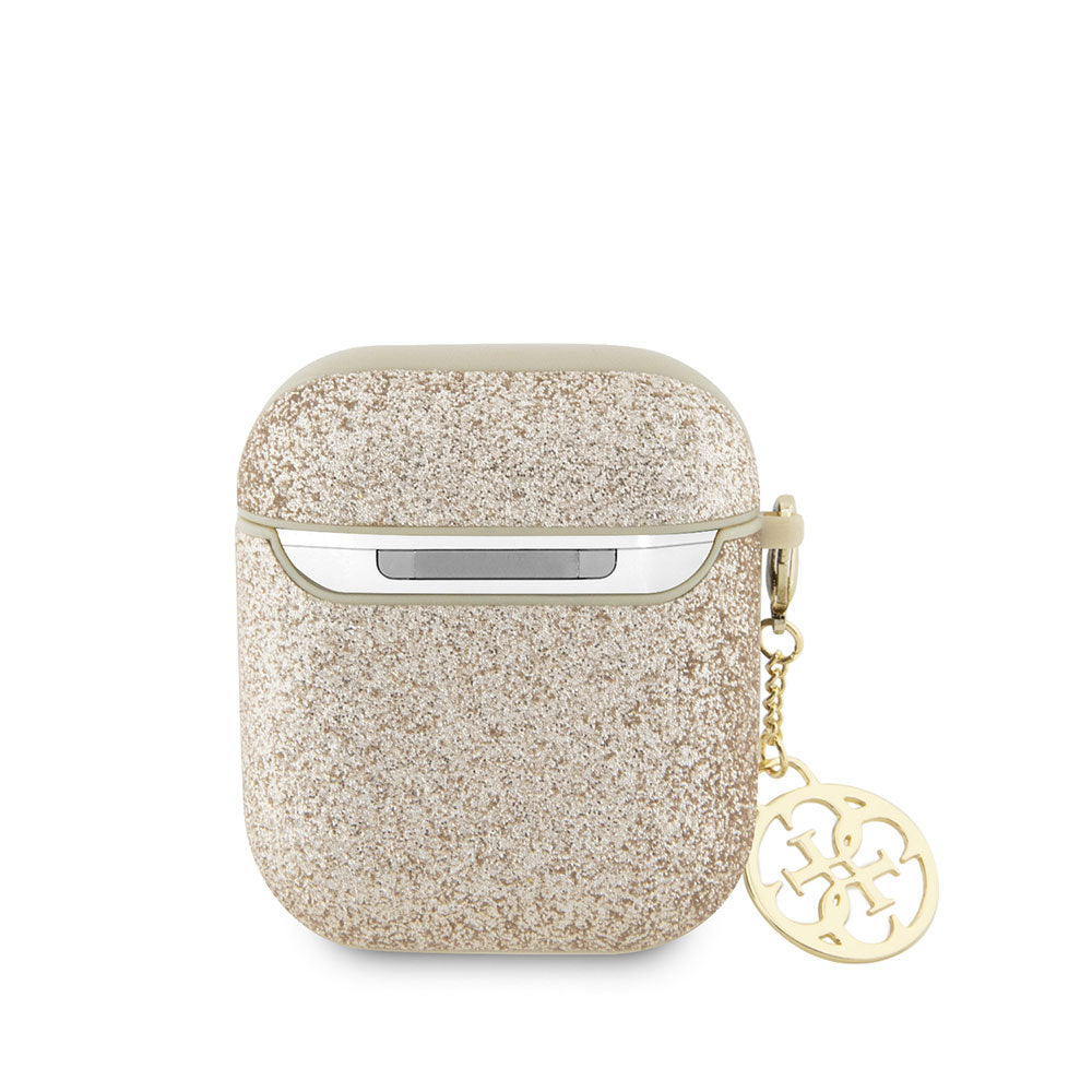 Apple Airpods Kılıf GUESS Glitter 4G Charm Kapak Gold