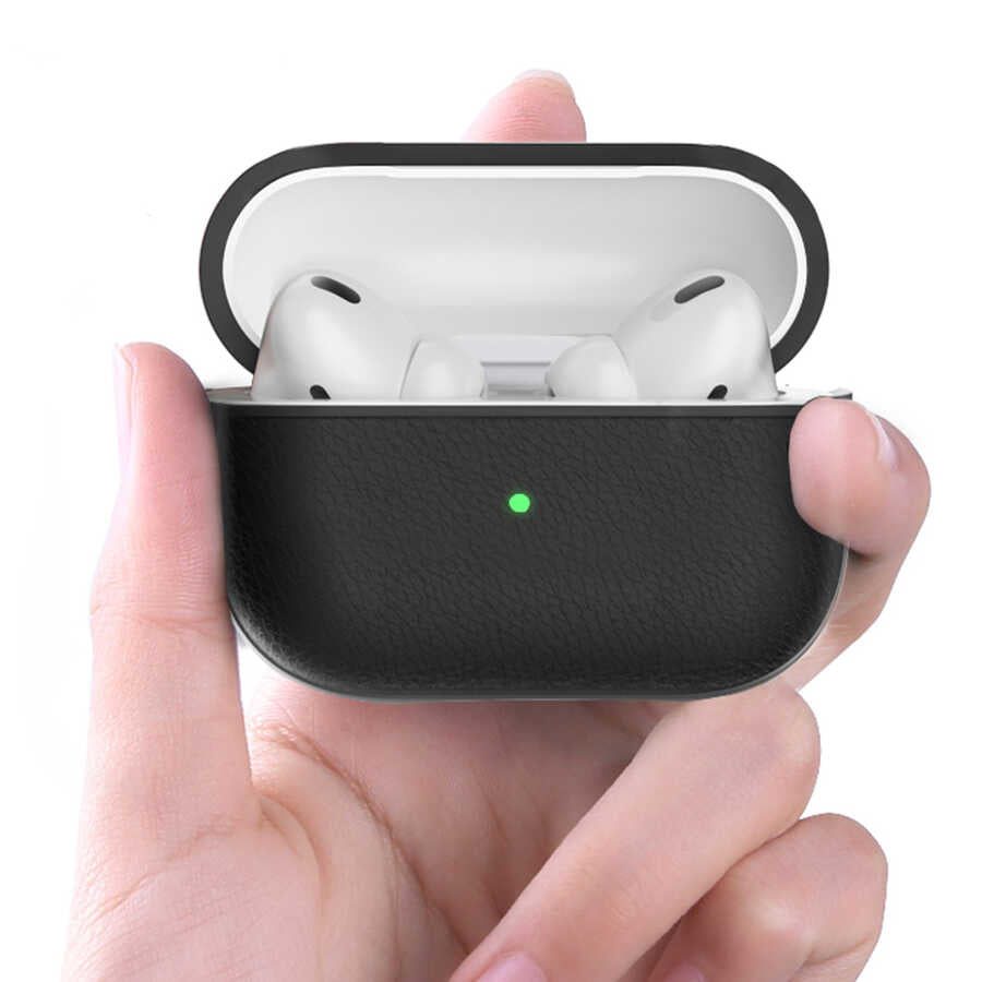 Apple Airpods Kılıf Wiwu Calfskin Kılıf Kahverengi