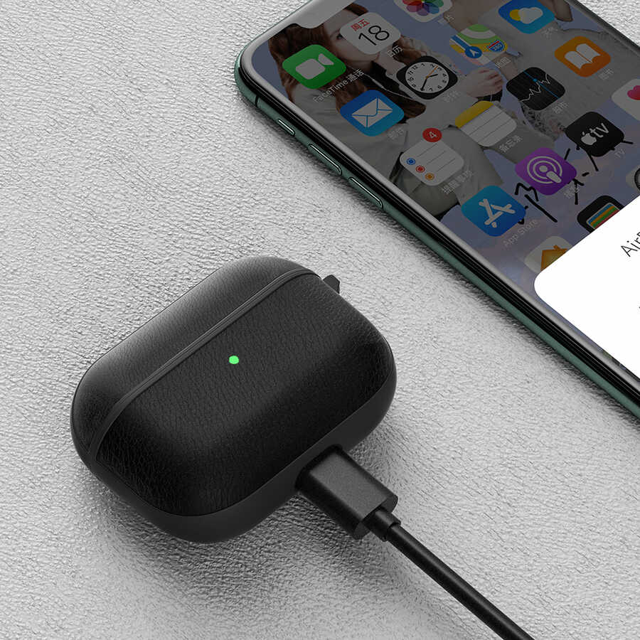 Apple Airpods Kılıf Wiwu Calfskin Kılıf Kahverengi