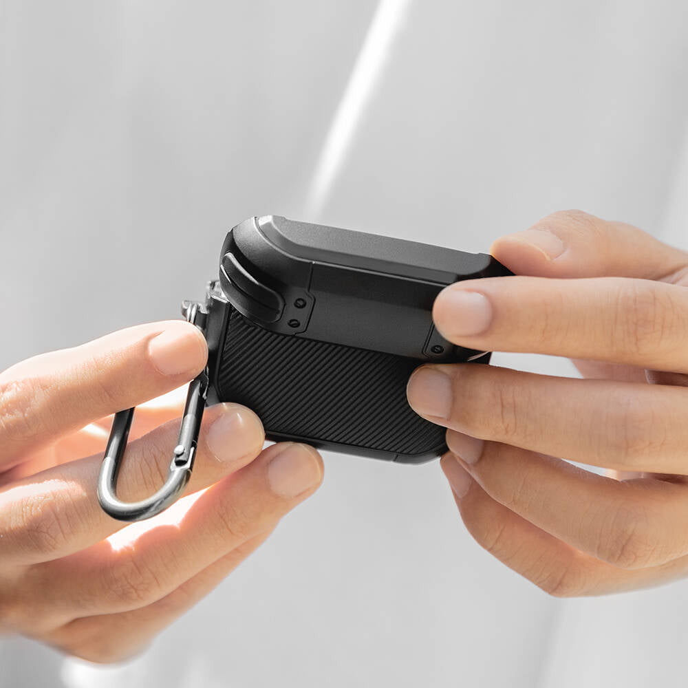 Apple Airpods Pro 2 Kılıf Airbag Korumalı Ultra Sağlam Lisanslı Switcheasy Defender Kapak Siyah
