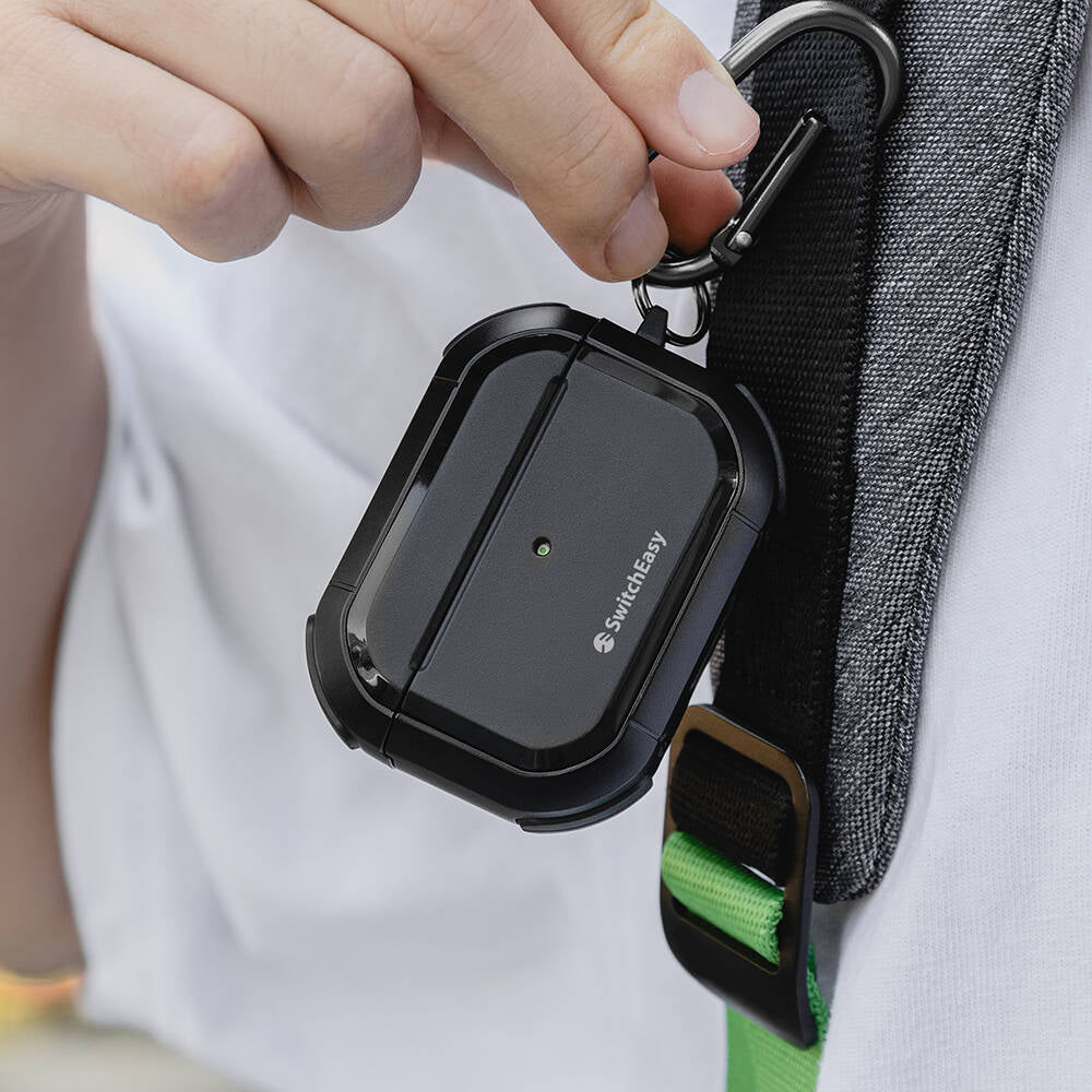 Apple Airpods Pro 2 Kılıf Airbag Korumalı Ultra Sağlam Lisanslı Switcheasy Defender Kapak Siyah