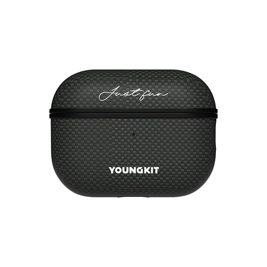 Apple Airpods Pro 2 Kılıf M-safe Şarj Özellikli Aramid Fiber Youngkit 1500D Kevlar Extreme Wing Serisi Kapak Siyah