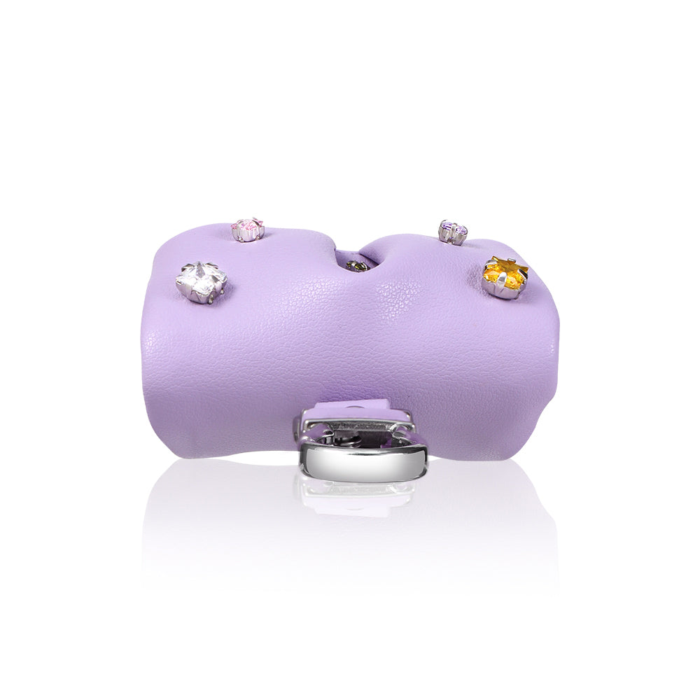 Apple Airpods Pro 2 Kılıf PU Deri Çanta Tasarımlı Taşlı Pynana Sugar Cube Serisi Kapak Pembe
