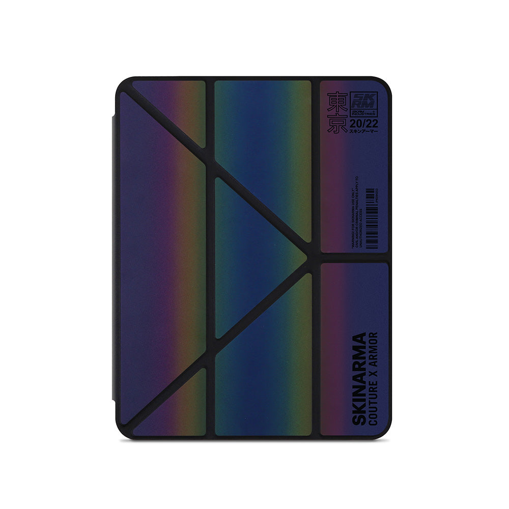 Apple iPad Air 11 2024 Kılıf SkinArma Holografik Tasarımlı Arkası Şeffaf Çıkarılabilir Magnetik Kira Kobai Kılıf Colorful