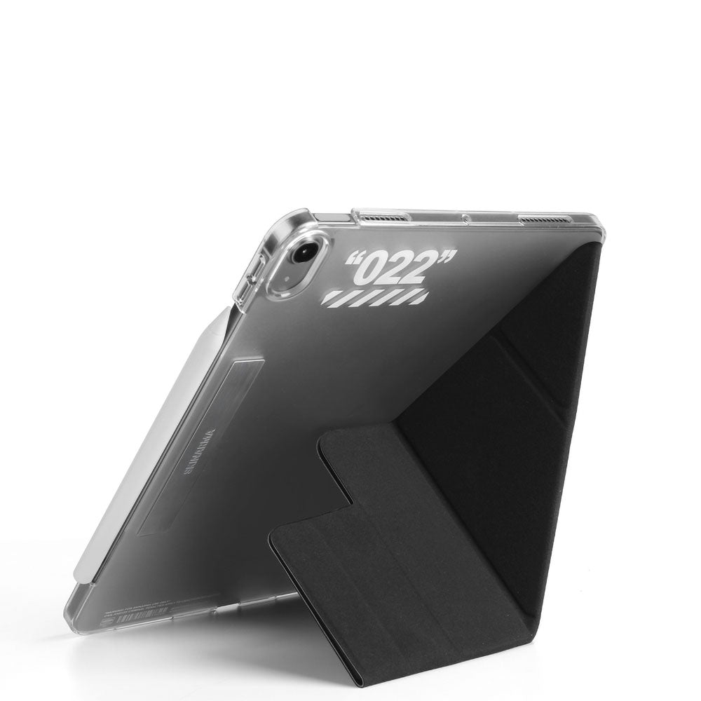 Apple iPad Air 11 2024 Kılıf SkinArma Kalemlikli Arkası Şeffaf Standlı Magnetik Taihi Sora Kılıf Siyah