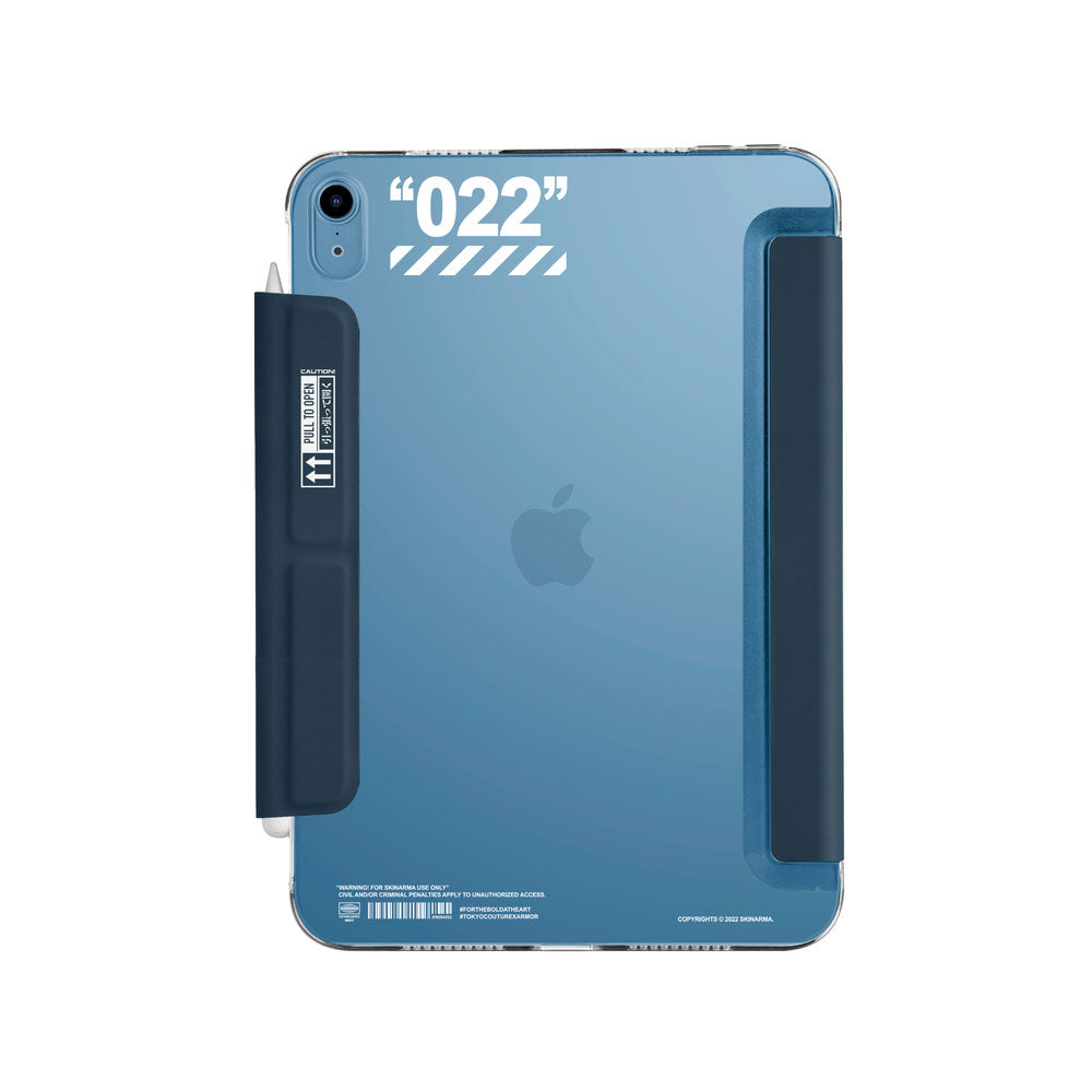 Apple iPad Air 11 2024 Kılıf SkinArma Kalemlikli Arkası Şeffaf Standlı Magnetik Taihi Sora Kılıf Mavi