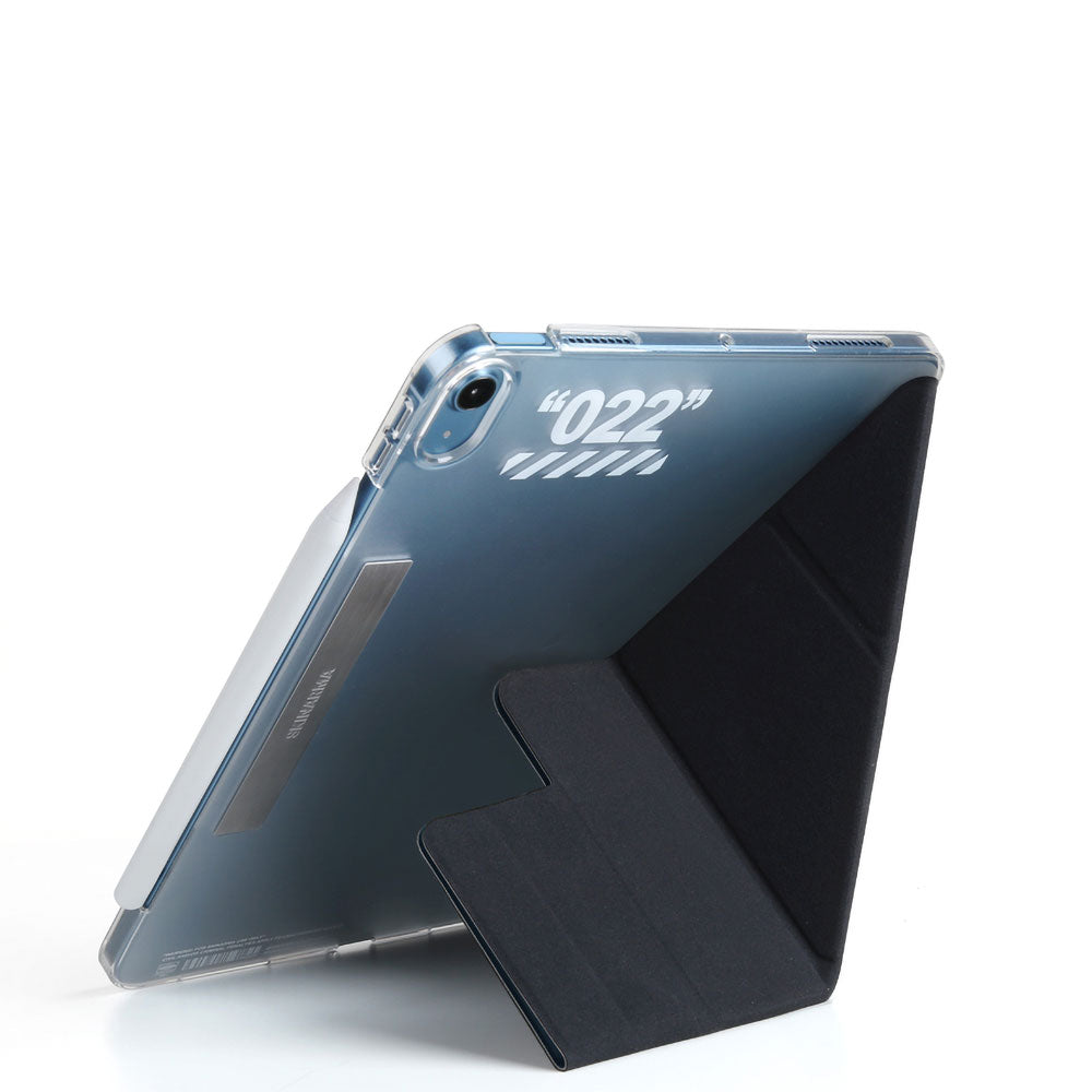 Apple iPad Air 11 2024 Kılıf SkinArma Kalemlikli Arkası Şeffaf Standlı Magnetik Taihi Sora Kılıf Mavi