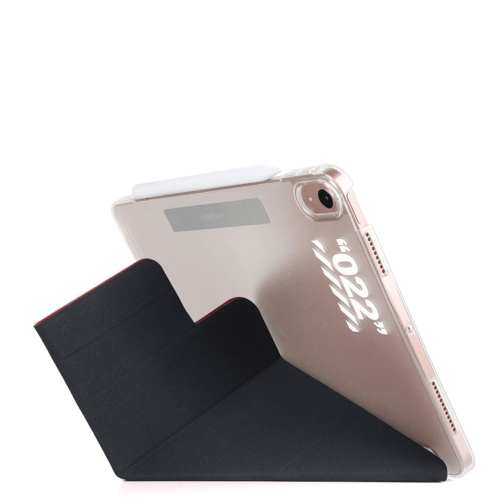 Apple iPad Air 11 2024 Kılıf SkinArma Kalemlikli Arkası Şeffaf Standlı Magnetik Taihi Sora Kılıf Kırmızı