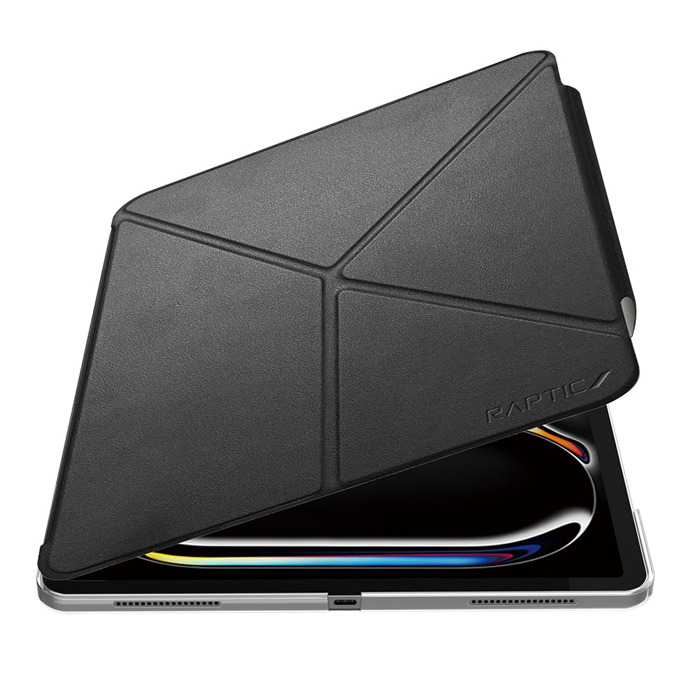 Apple iPad Air 11 2024 Raptic Clear Folio Airbagli Şeffaf Kapaklı Katlanabilir Standlı Kılıf Lacivert