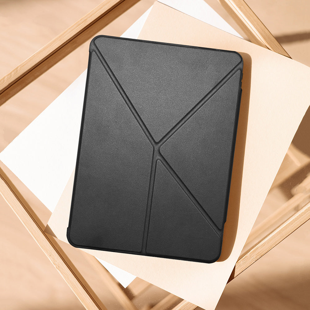 Apple iPad Air 11 2024 Raptic Clear Folio Airbagli Şeffaf Kapaklı Katlanabilir Standlı Kılıf Lacivert