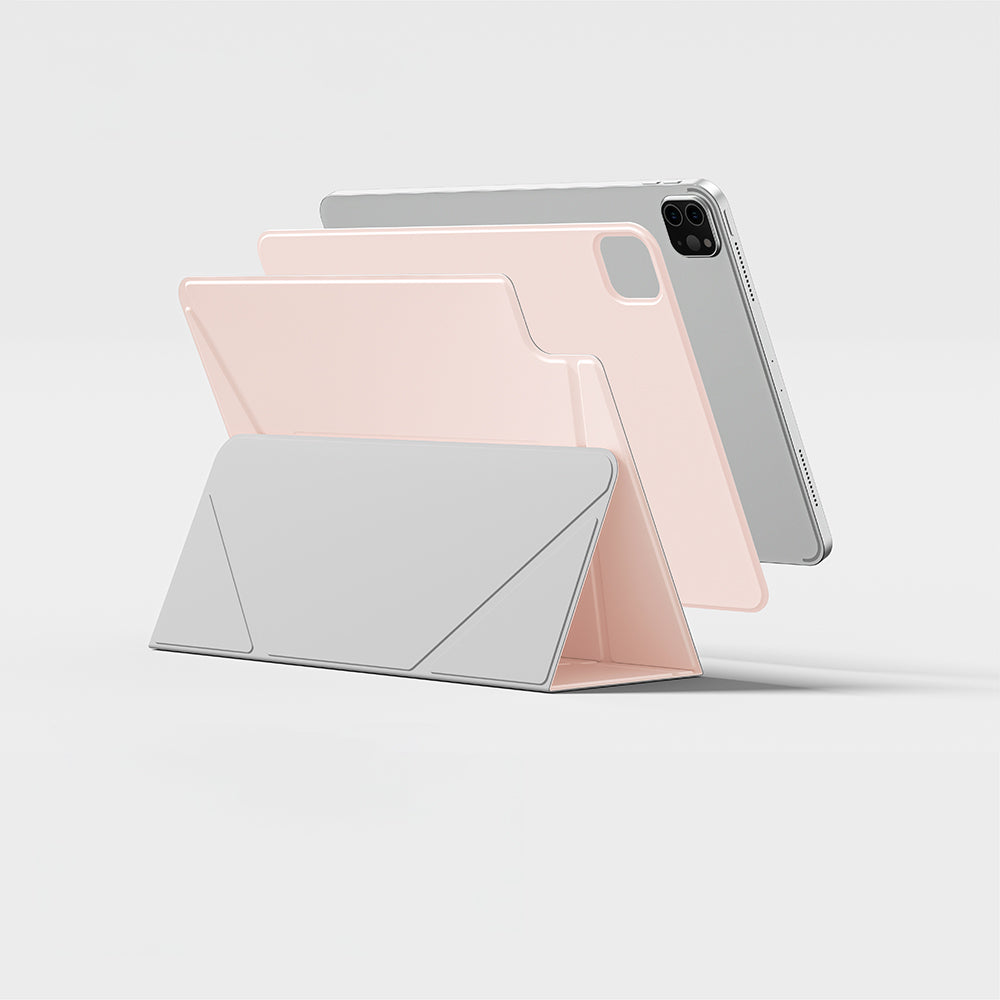 Apple iPad Air 11 2025 M3 Amazingthing Matte Pro Mag Folio Katlanabilir Magnetik Standlı Kılıf Pembe
