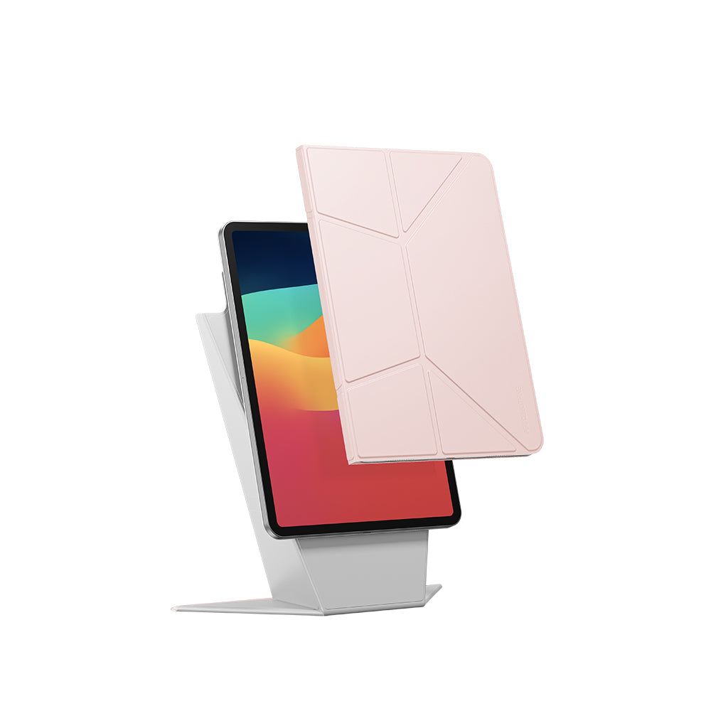 Apple iPad Air 11 2025 M3 Amazingthing Matte Pro Mag Folio Katlanabilir Magnetik Standlı Kılıf Pembe