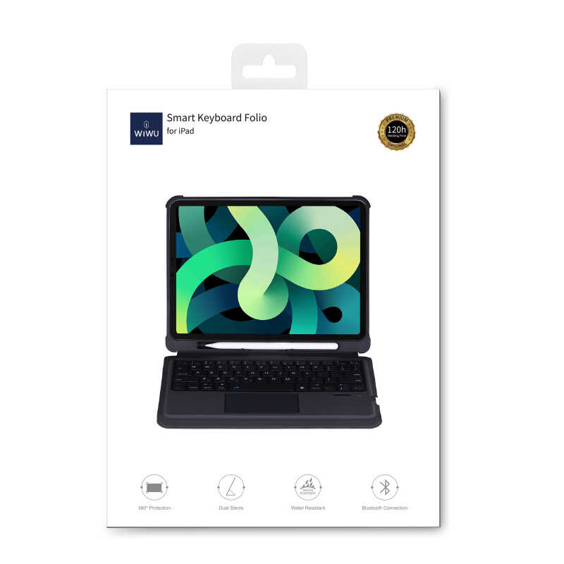 Apple iPad Air 11 2025 M3 Wiwu Keyboard Folio Kablosuz Klavyeli Kılıf Siyah