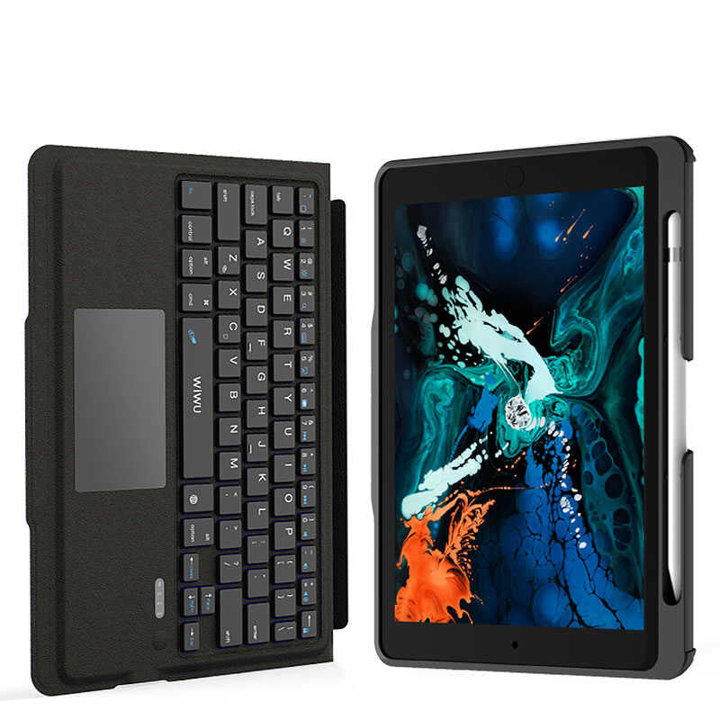 Apple iPad Air 11 2025 M3 Wiwu Keyboard Folio Kablosuz Klavyeli Kılıf Siyah