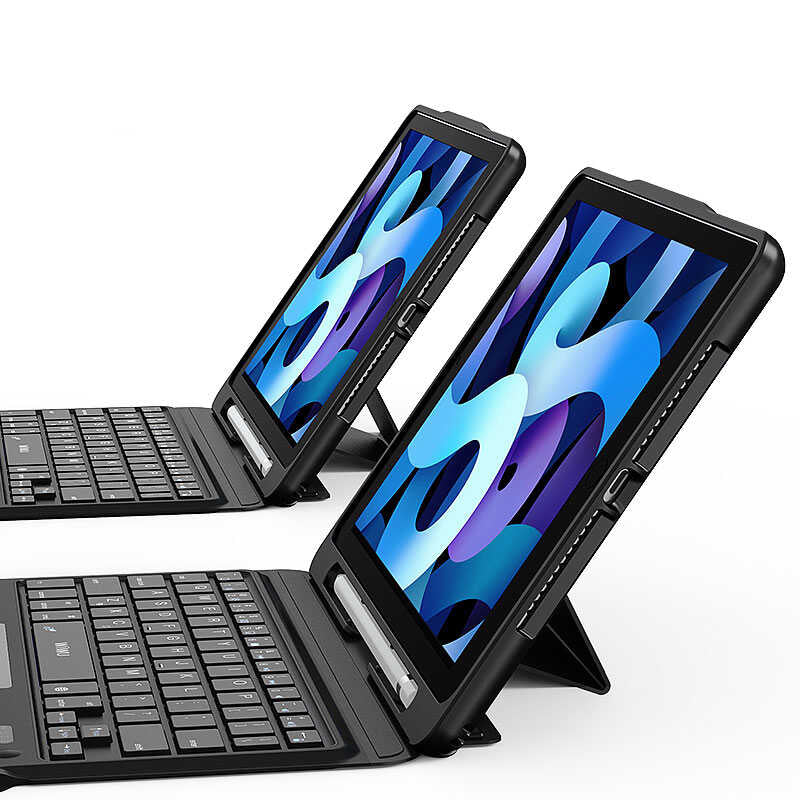 Apple iPad Air 11 2025 M3 Wiwu Keyboard Folio Kablosuz Klavyeli Kılıf Siyah