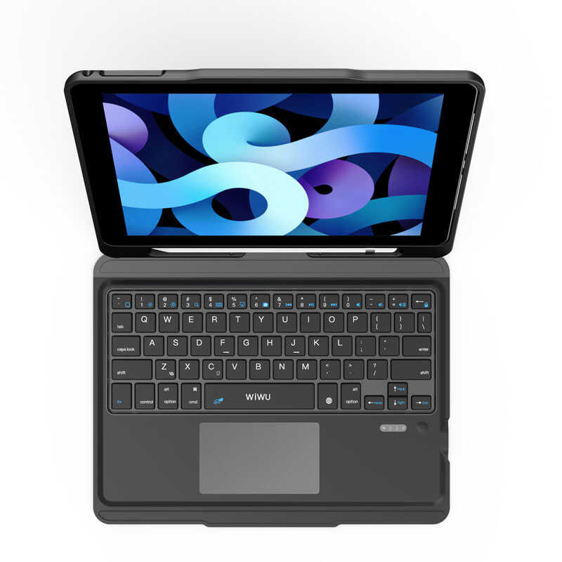 Apple iPad Air 11 2025 M3 Wiwu Keyboard Folio Kablosuz Klavyeli Kılıf Siyah