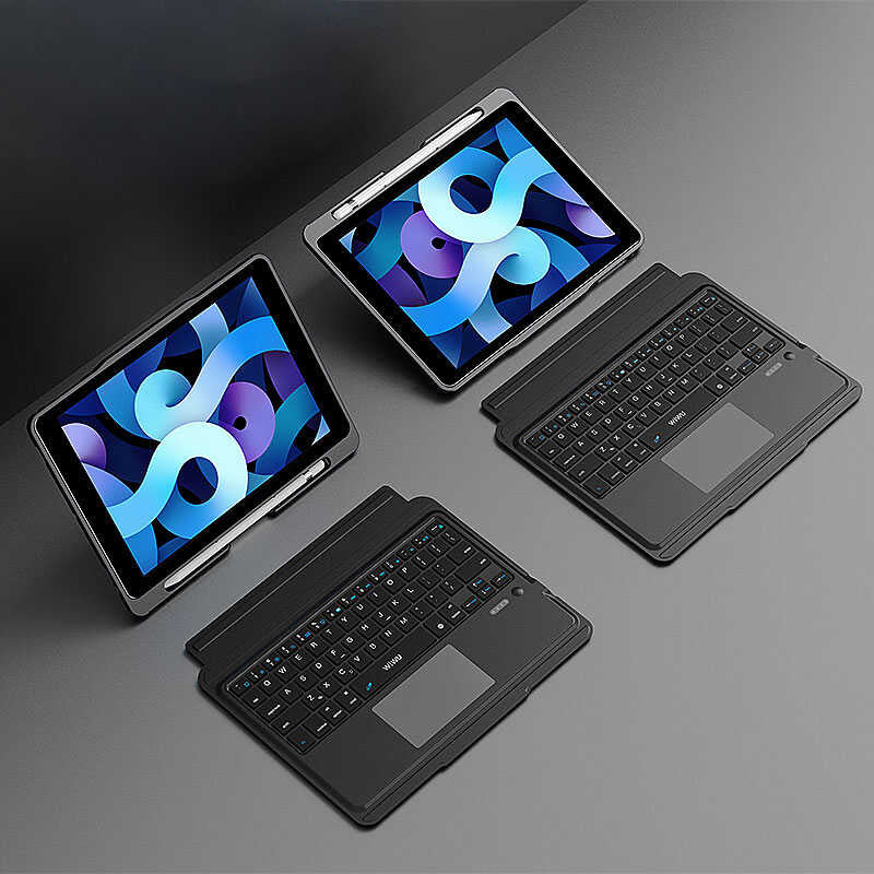Apple iPad Air 11 2025 M3 Wiwu Keyboard Folio Kablosuz Klavyeli Kılıf Siyah
