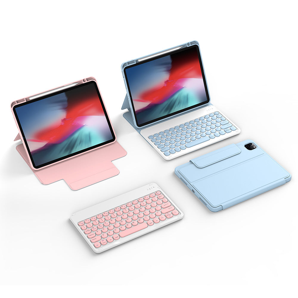 Apple iPad Air 11 2025 M3 Wiwu Protective Gizli Kalem Bölmeli Klavyeli Kılıf Mavi