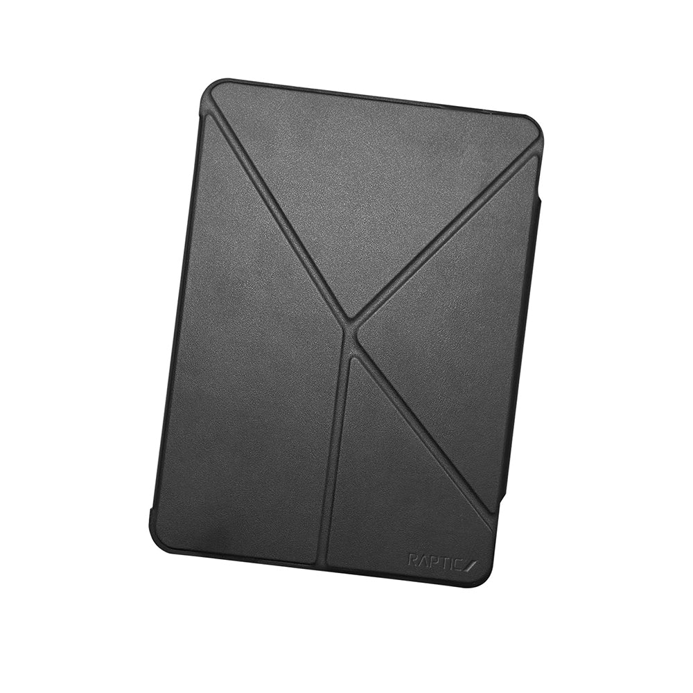 Apple iPad Air 13 2024 Raptic Clear Folio Airbagli Şeffaf Kapaklı Katlanabilir Standlı Kılıf Siyah