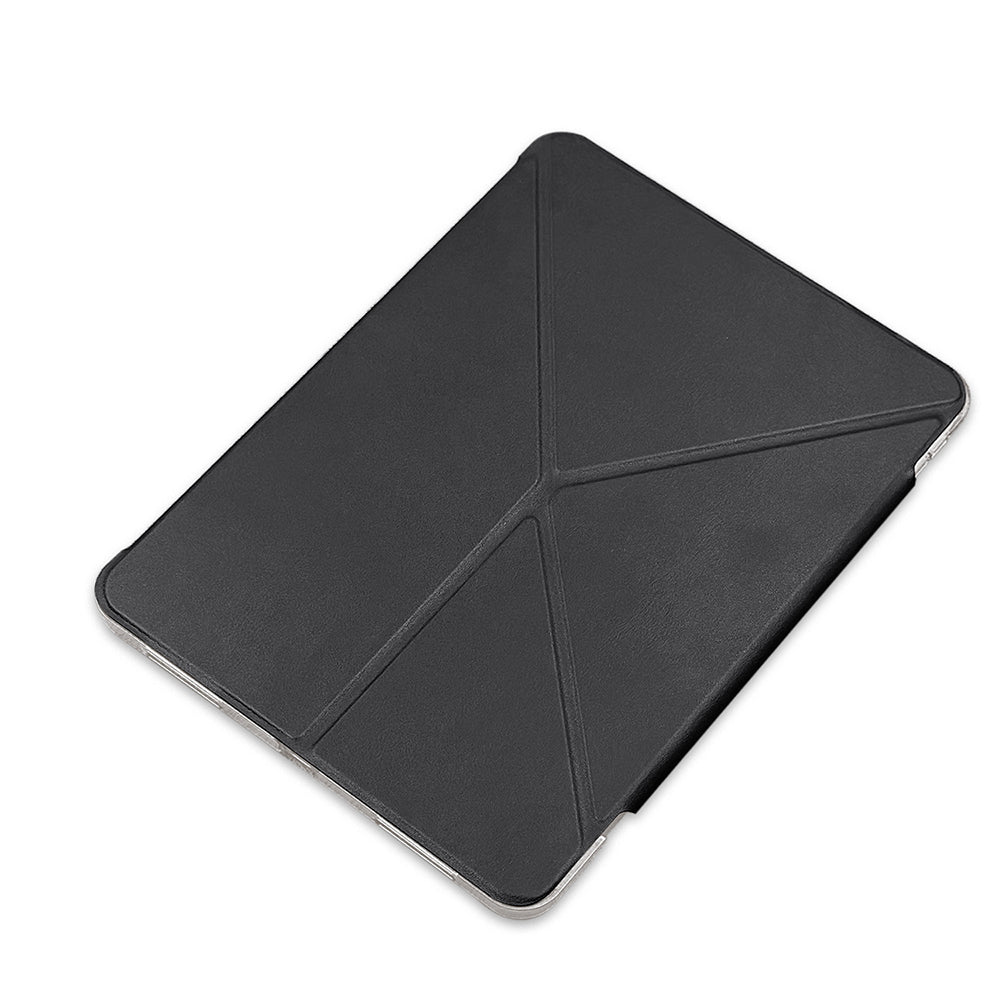 Apple iPad Air 13 2024 Raptic Clear Folio Airbagli Şeffaf Kapaklı Katlanabilir Standlı Kılıf Siyah