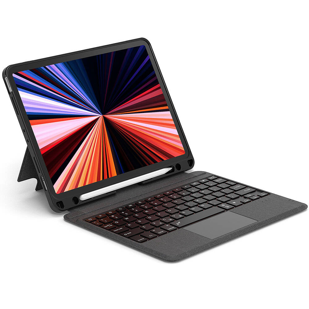Apple iPad Air 13 2024 Wiwu Mag Touch Klavyeli Standlı Kılıf Siyah