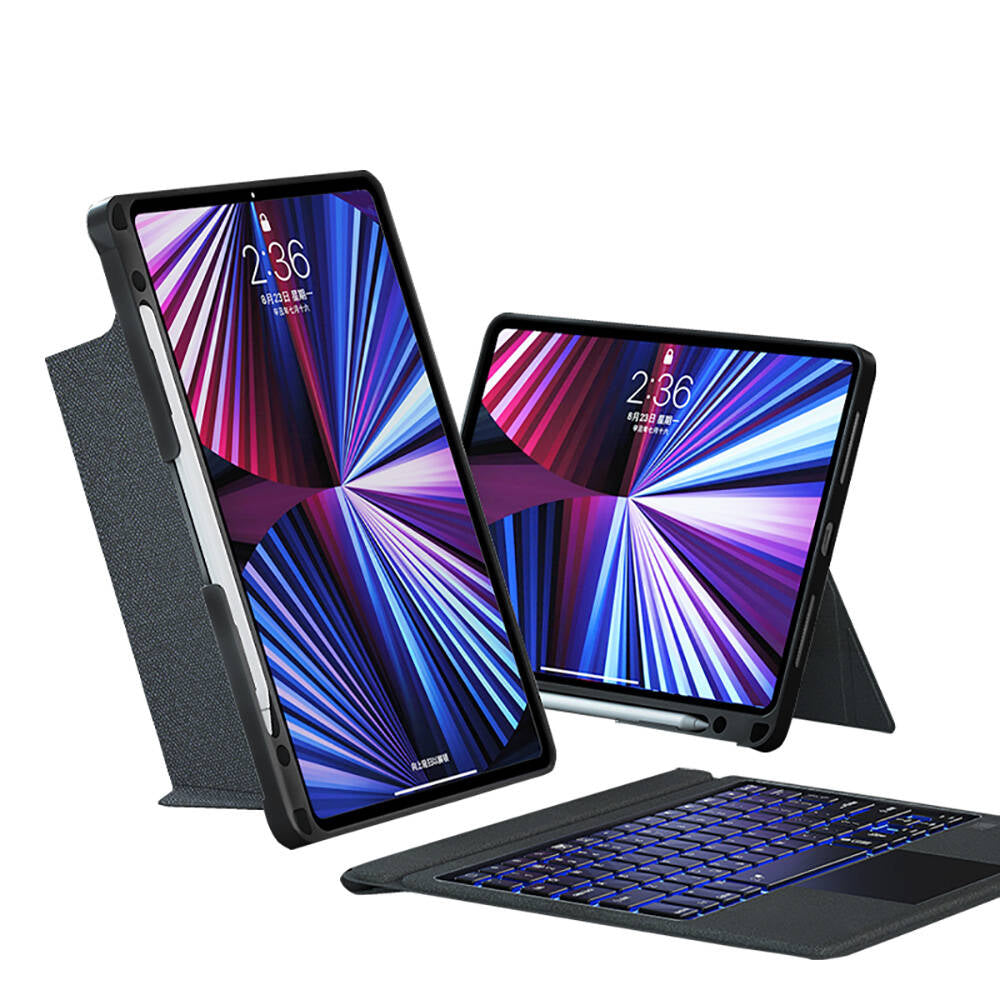 Apple iPad Air 13 2024 Wiwu Mag Touch Klavyeli Standlı Kılıf Siyah