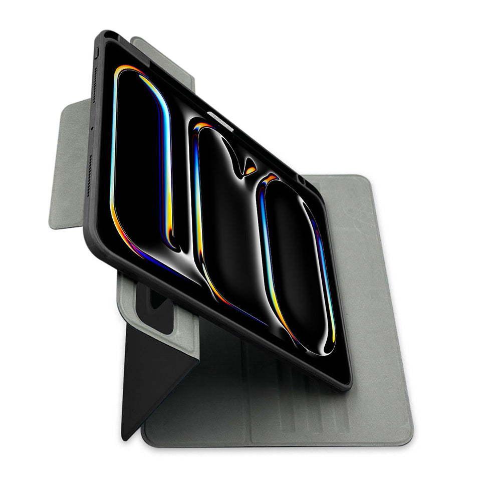 Apple iPad Pro 11 2024 Raptic Spin Detachable Folio PU Ayrılabilir Kalem Bölmeli Standlı Kılıf Siyah