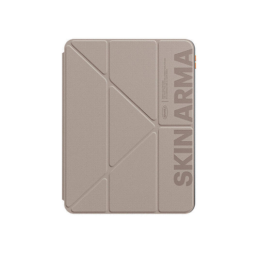 Apple iPad Pro 11 2025 M5 Kılıf SkinArma Kabartma Baskı Tasarımlı 360 Tam Koruma Arkası Şeffaf Standlı Gamma Kılıf Siyah