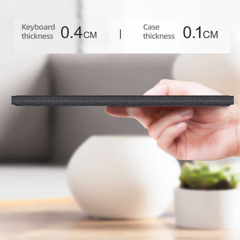 Apple iPad Pro 12.9 2020 (4.Nesil) Benks Multifunctional Kablosuz Klavyeli Kılıf Siyah