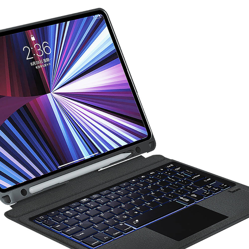 Apple iPad Pro 13 2024 Wiwu Mag Touch Klavyeli Standlı Kılıf Siyah