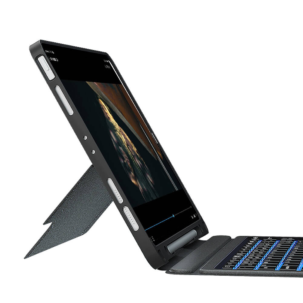 Apple iPad Pro 13 2024 Wiwu Mag Touch Klavyeli Standlı Kılıf Siyah