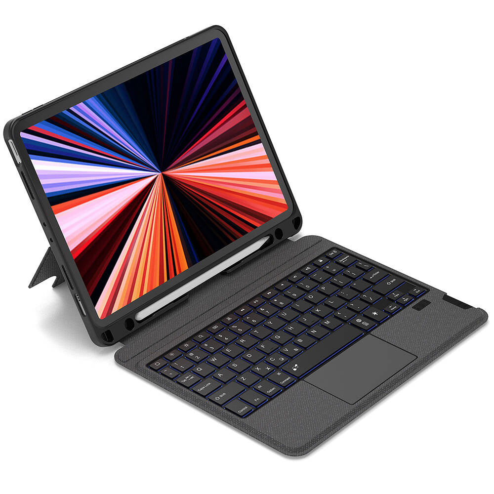 Apple iPad Pro 13 2024 Wiwu Mag Touch Klavyeli Standlı Kılıf Siyah