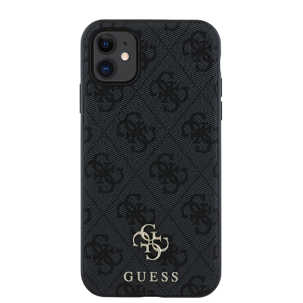 Apple iPhone 11 Kılıf Guess Orjinal Lisanslı M-safe Şarj Özellikli Small 4G Classic Kapak Siyah