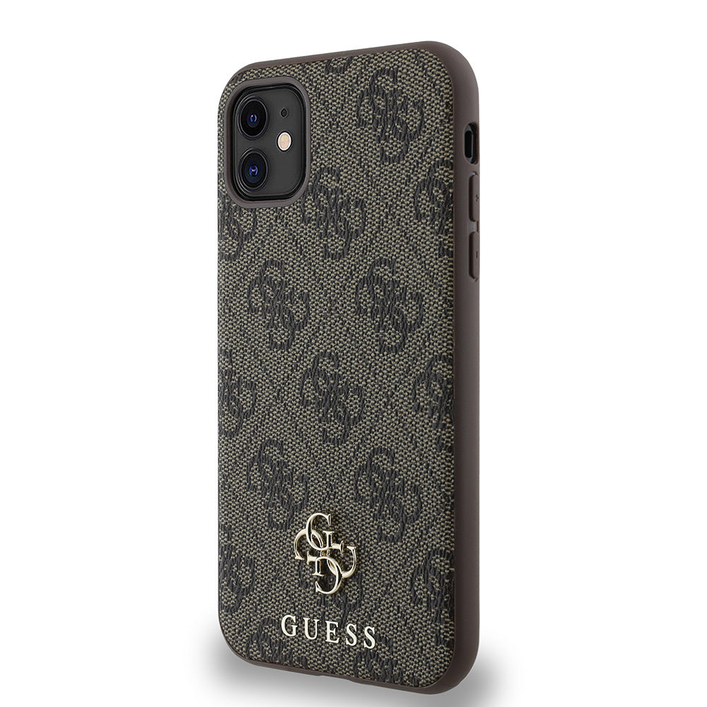 Apple iPhone 11 Kılıf Guess Orjinal Lisanslı M-safe Şarj Özellikli Small 4G Classic Kapak Siyah