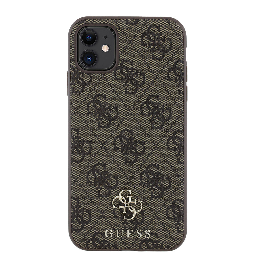 Apple iPhone 11 Kılıf Guess Orjinal Lisanslı M-safe Şarj Özellikli Small 4G Classic Kapak Siyah