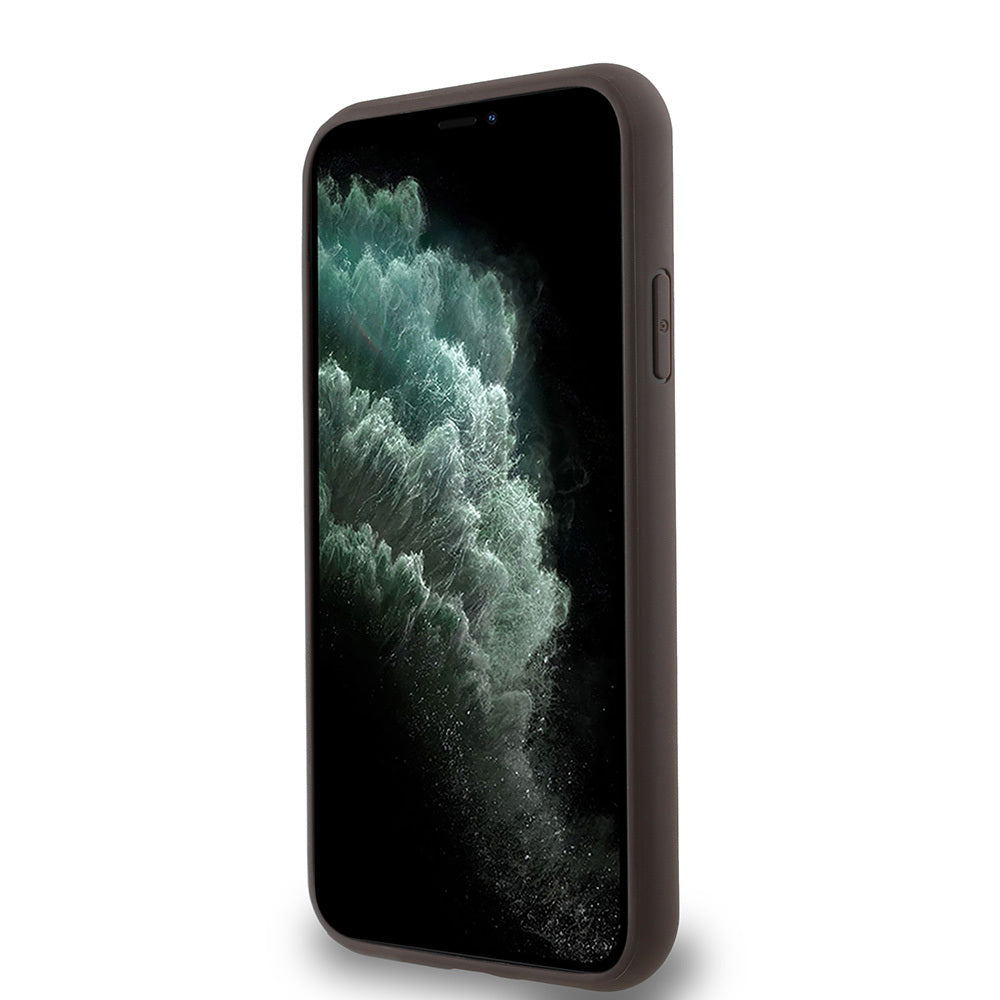 Apple iPhone 11 Kılıf Guess Orjinal Lisanslı M-safe Şarj Özellikli Small 4G Classic Kapak Siyah