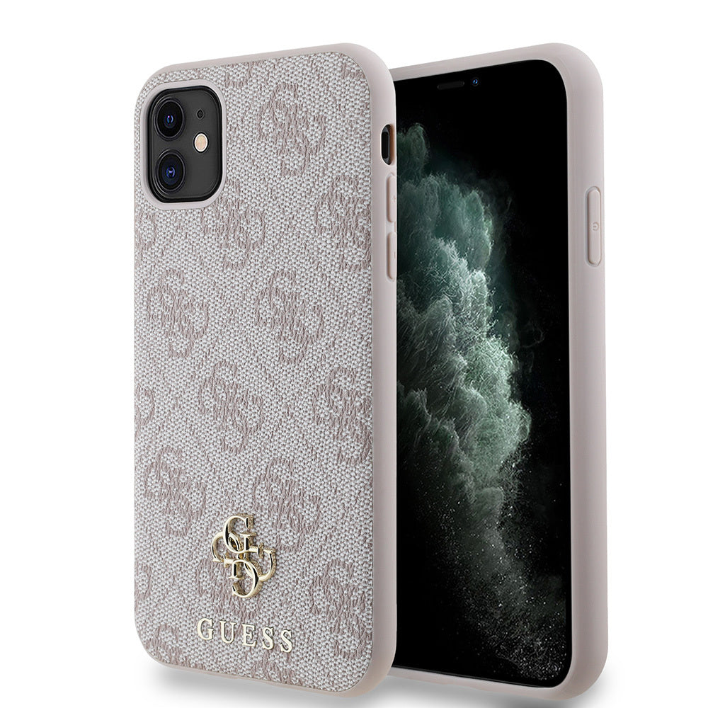 Apple iPhone 11 Kılıf Guess Orjinal Lisanslı M-safe Şarj Özellikli Small 4G Classic Kapak Siyah