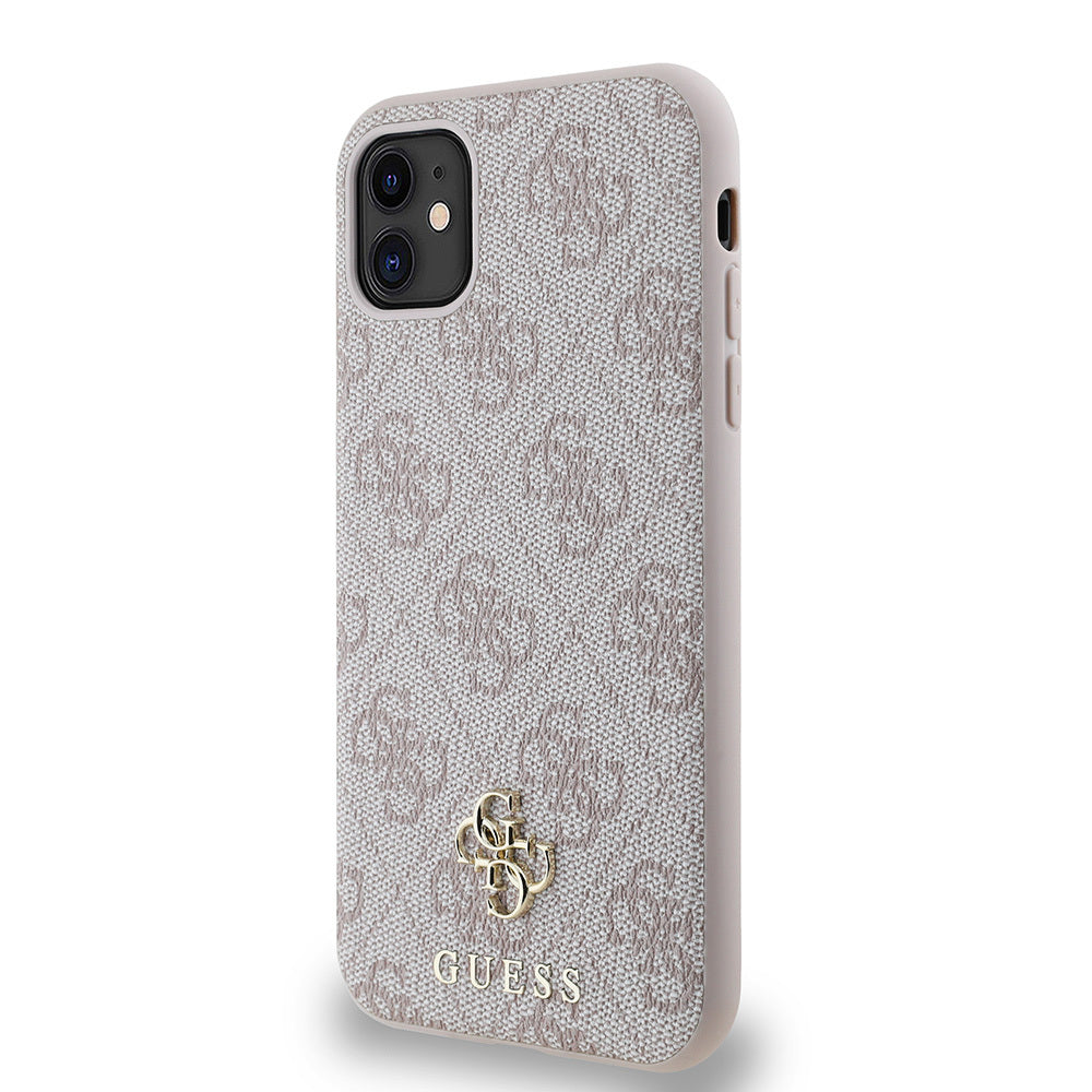 Apple iPhone 11 Kılıf Guess Orjinal Lisanslı M-safe Şarj Özellikli Small 4G Classic Kapak Siyah