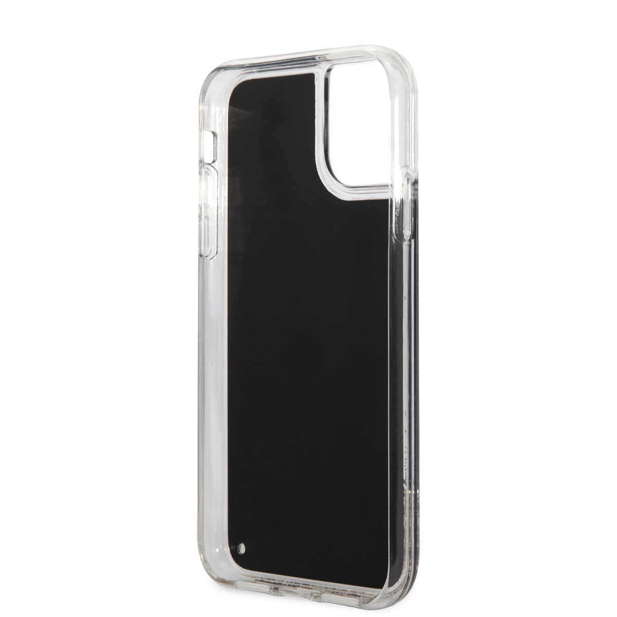 Apple iPhone 11 Kılıf Karl Lagerfeld Sıvılı Simli Gatsby Dizayn Kapak Siyah